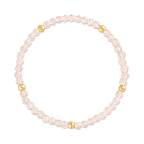 Light Pink with Gold Ball Stretchy Facet Mila-Mix Bracelet