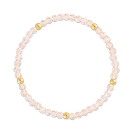 Light Pink with Gold Ball Stretchy Facet Mila-Mix Bracelet