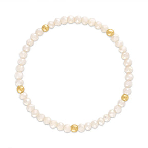 Peachy Pink with Gold Ball Stretchy Facet Mila-Mix Bracelet