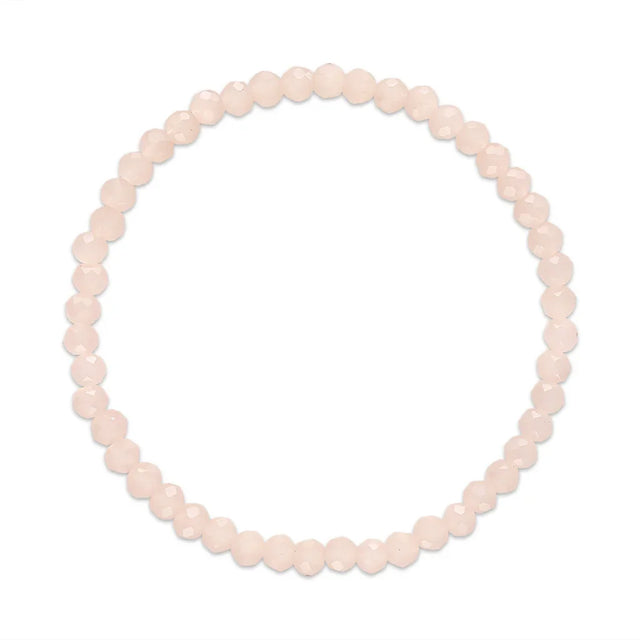 Blush Pink Stretchy Facet Mila-Mix Bracelet