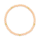 Peach with Gold Ball Stretchy Facet Mila-Mix Bracelet
