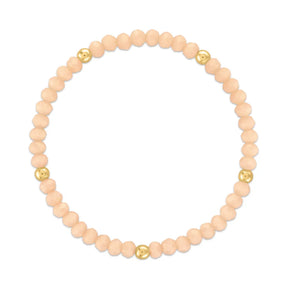 Peach with Gold Ball Stretchy Facet Mila-Mix Bracelet