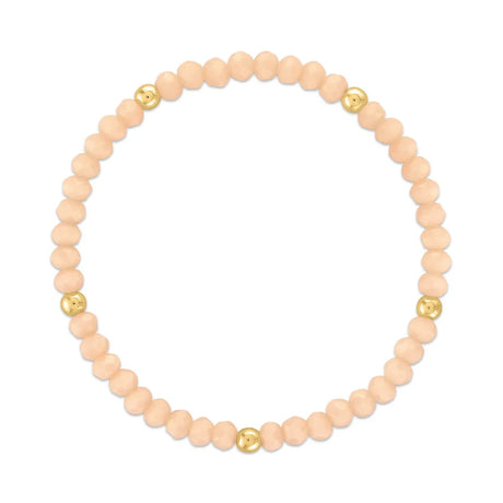 Peach with Gold Ball Stretchy Facet Mila-Mix Bracelet