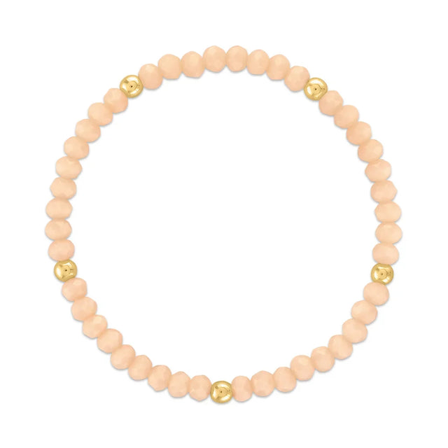 Peach with Gold Ball Stretchy Facet Mila-Mix Bracelet