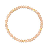Metallic Blush with Gold Ball Stretchy Facet Mila-Mix Bracelet