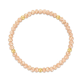 Metallic Blush with Gold Ball Stretchy Facet Mila-Mix Bracelet