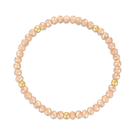 Metallic Blush with Gold Ball Stretchy Facet Mila-Mix Bracelet