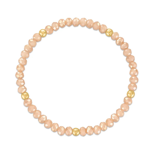 Metallic Blush with Gold Ball Stretchy Facet Mila-Mix Bracelet