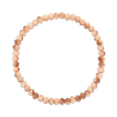 Peach Transitioning Stretchy Facet Mila-Mix Bracelet