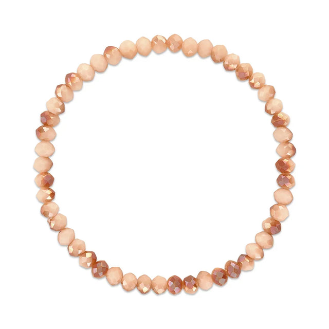 Peach Transitioning Stretchy Facet Mila-Mix Bracelet