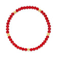 Red with Gold Ball Stretchy Facet Mila-Mix Bracelet