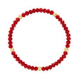 Cherry Red with Gold Ball Stretchy Facet Mila-Mix Bracelet