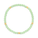 Seafoam Green with Gold Ball Stretchy Facet Mila-Mix Bracelet