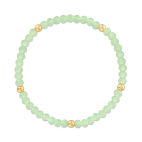 Seafoam Green with Gold Ball Stretchy Facet Mila-Mix Bracelet