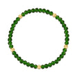 Forest Green with Gold Ball Stretchy Facet Mila-Mix Bracelet