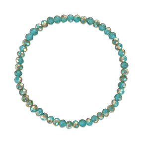 Golden Turquoise Transitioning Stretchy Facet Mila-Mix Bracelet