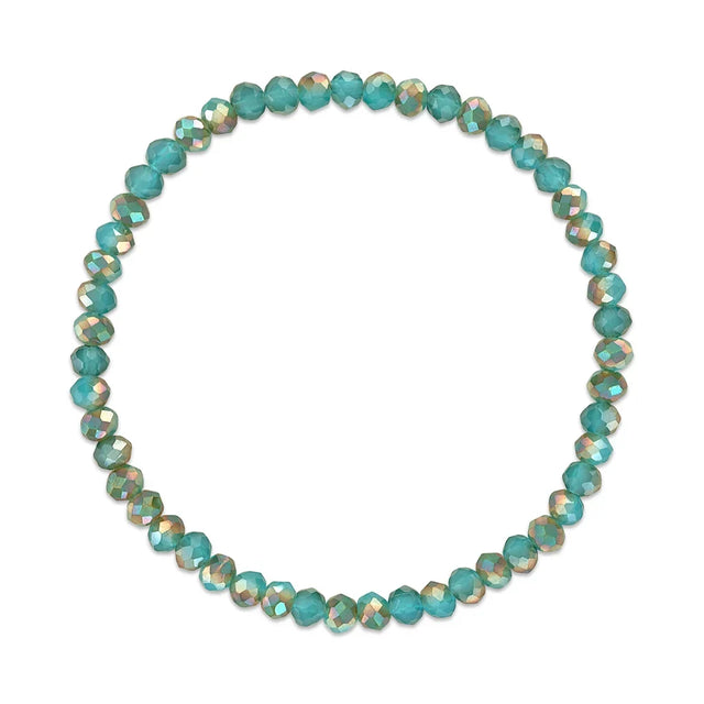 Golden Turquoise Transitioning Stretchy Facet Mila-Mix Bracelet