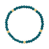 Turquoise with Gold Ball Stretchy Facet Mila-Mix Bracelet