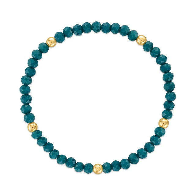 Turquoise with Gold Ball Stretchy Facet Mila-Mix Bracelet