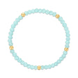 Ice Blue with Gold Ball Stretchy Facet Mila-Mix Bracelet