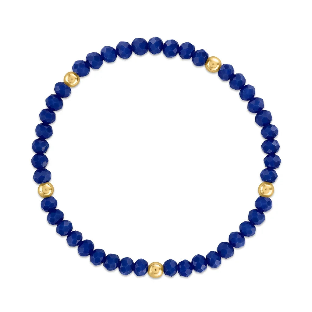 Royal Blue with Gold Ball Stretchy Facet Mila-Mix Bracelet