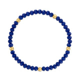 Royal Blue with Gold Ball Stretchy Facet Mila-Mix Bracelet