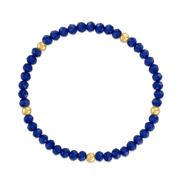 Royal Blue with Gold Ball Stretchy Facet Mila-Mix Bracelet