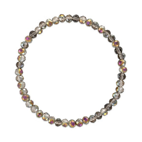 Purple to Gray Transitioning Stretchy Facet Mila-Mix Bracelet