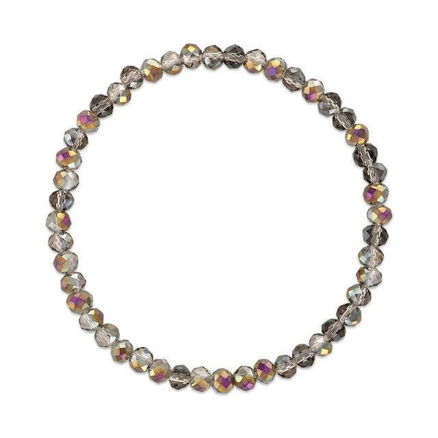 Purple to Gray Transitioning Stretchy Facet Mila-Mix Bracelet