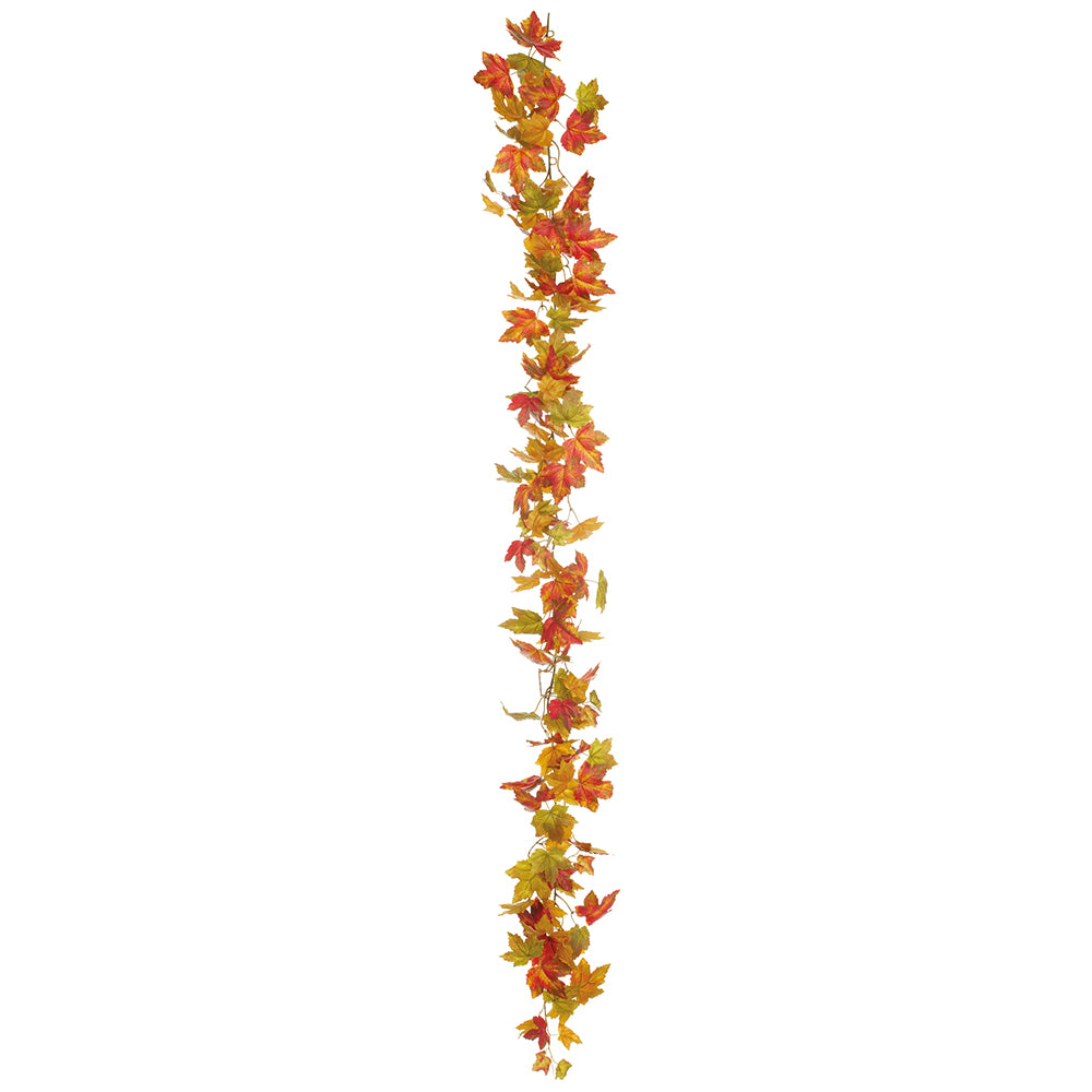 73" Flame Maple Leaf Garland