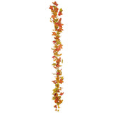 73" Flame Maple Leaf Garland