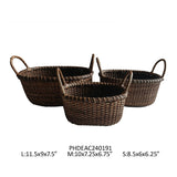 Rattan Farm Baskets Set of 3 - Porch View Home