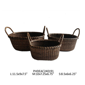 Rattan Farm Baskets Set of 3 - Porch View Home