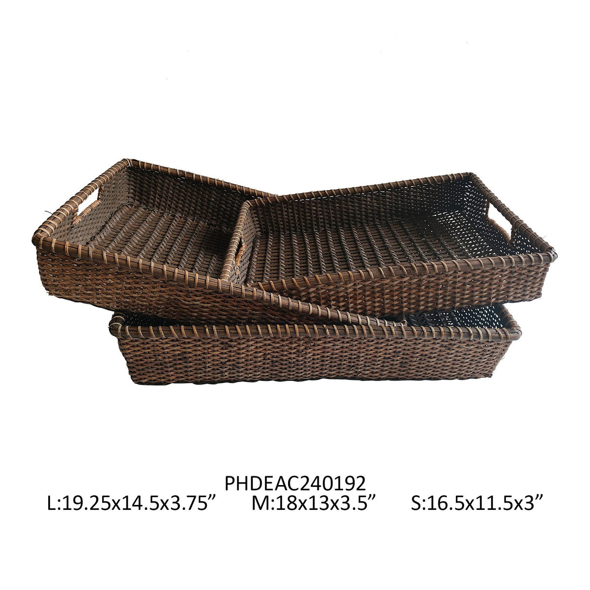 Rattan Baskets Set of 3 - Porch View Home