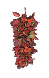 24" burgundy mixed foliage & berries teardrop for farmhouse Fall home decor from Magnolias Home Decor