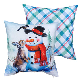 snowman & friends pillow cover for farmhouse christmas home decor from Magnolias Home Decor