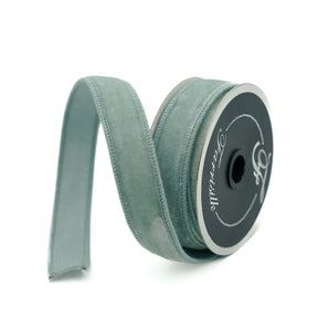 3/4" Light Blue Velvet Ribbon Bolt
