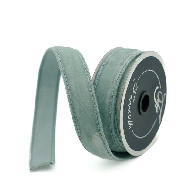 3/4" Light Blue Velvet Ribbon Bolt