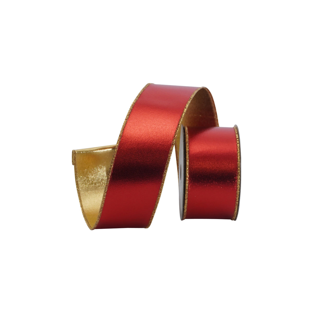 2.5" Red Gold Mirror Mirror Ribbon Bolt