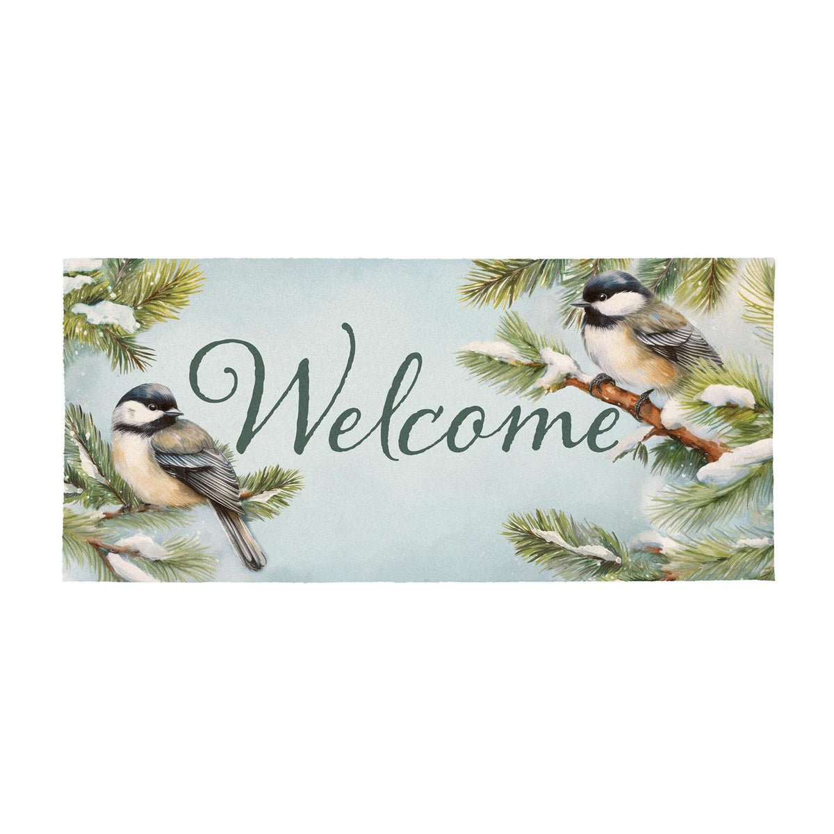 Snowbirds Chickadees Flocked Sassafras Switch Mat