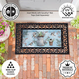 Snowbirds Chickadee Watering Can Sassafras Switch Mat styled for christmas home decor from Magnolias Home Decor