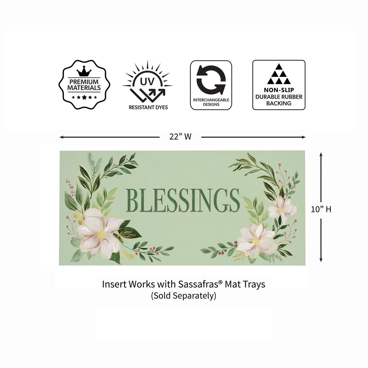 Close-up of shades of emerald sassafras switch mat detail from Magnolias Home Decor