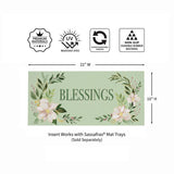 Close-up of shades of emerald sassafras switch mat detail from Magnolias Home Decor