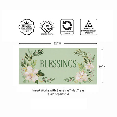 Close-up of shades of emerald sassafras switch mat detail from Magnolias Home Decor