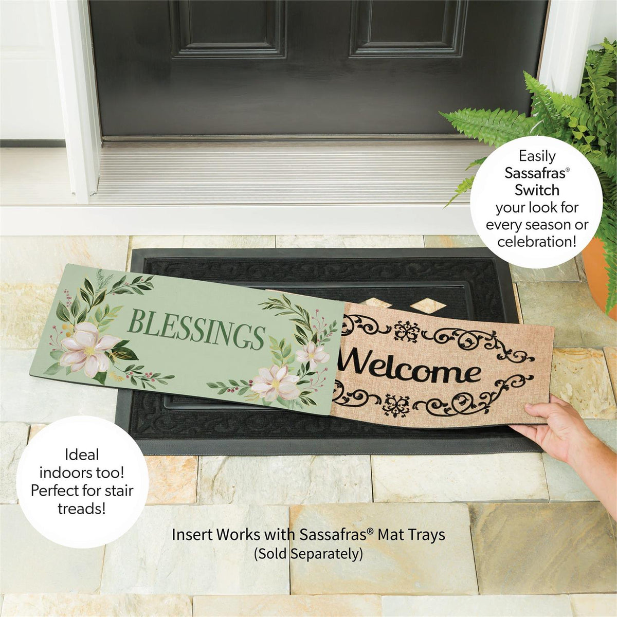 Shades of Emerald Sassafras Switch Mat view 5 from Magnolias Home Decor