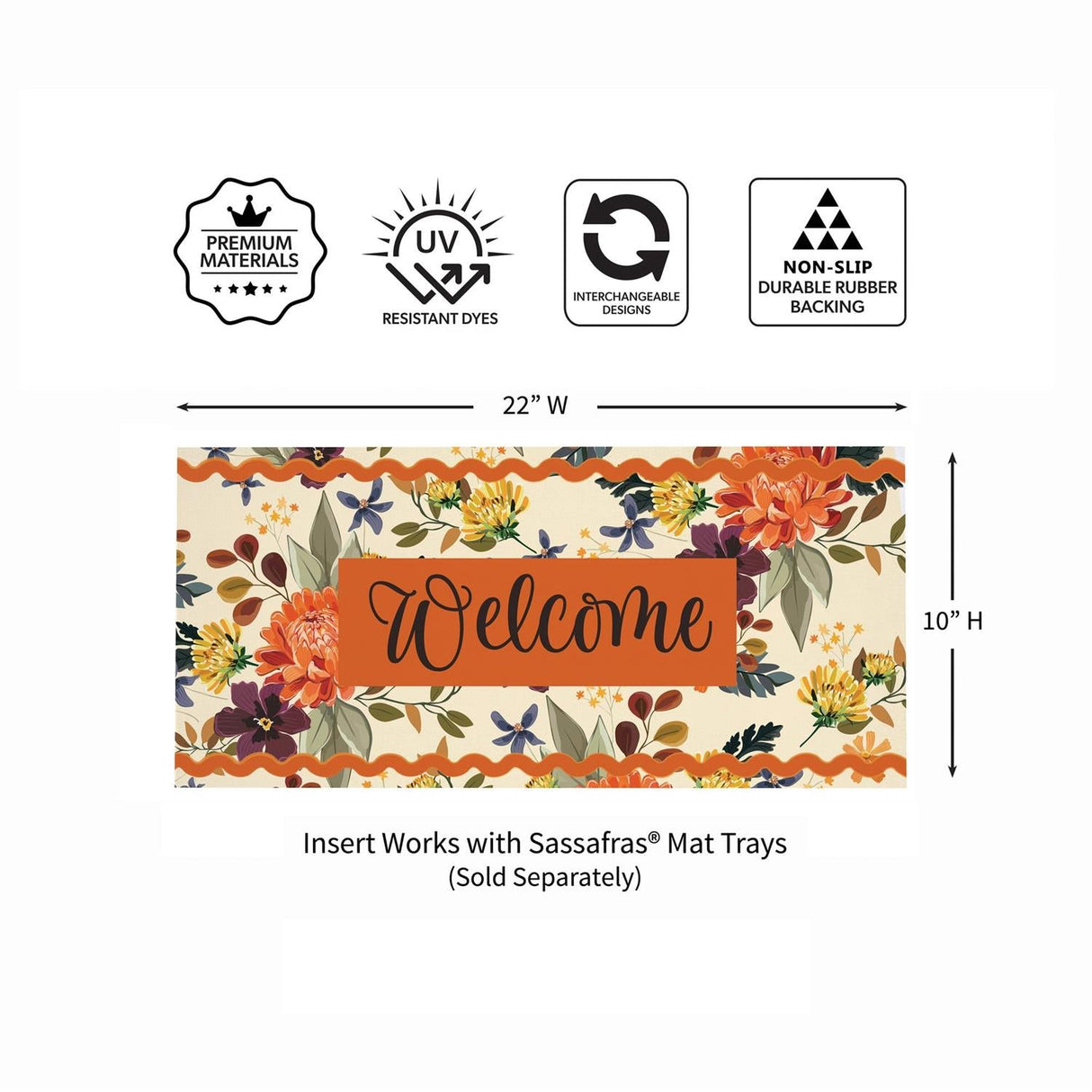Fall Floral Welcome Sassafras Switch Mat