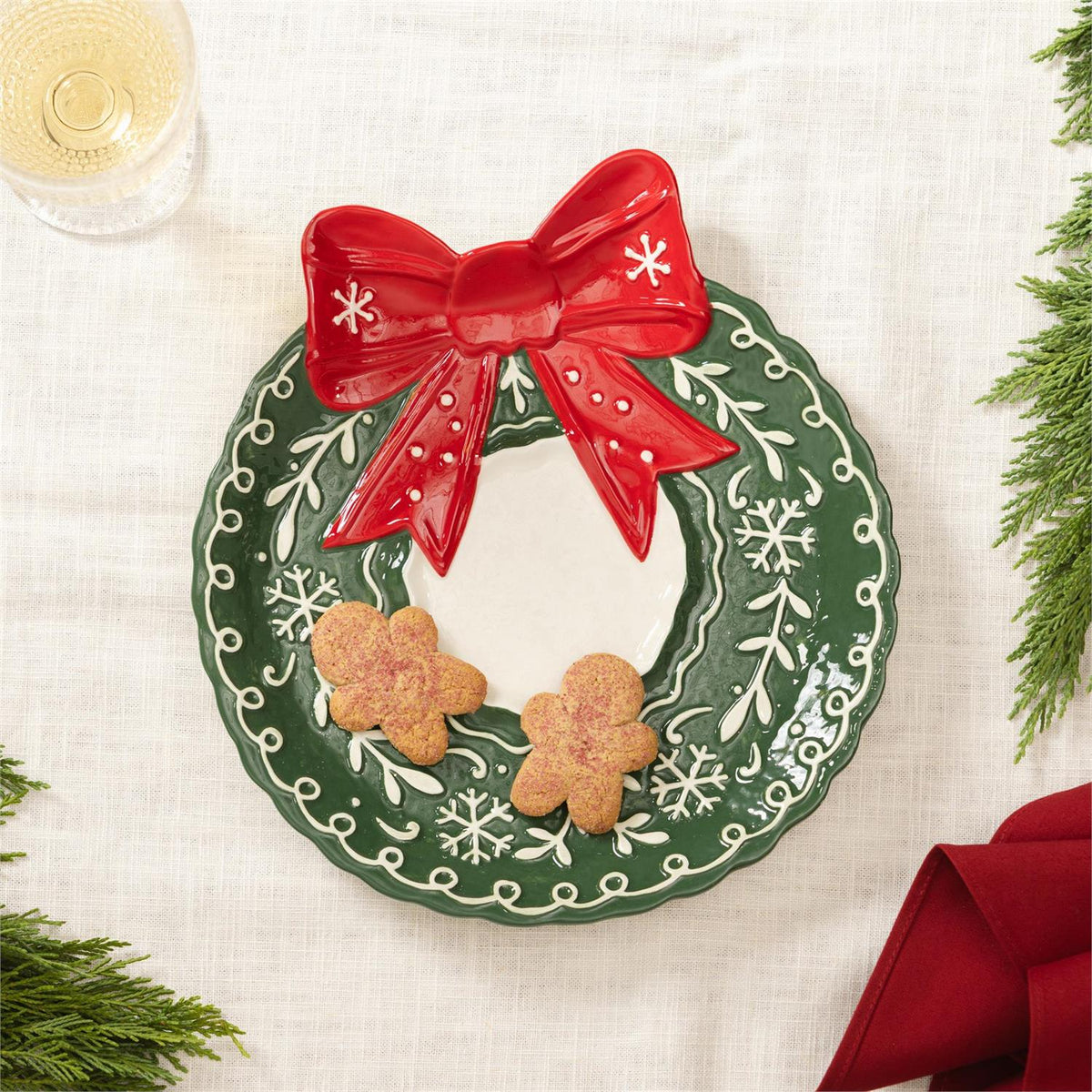 Heartfelt Cheer Ceramic Wreath Plate