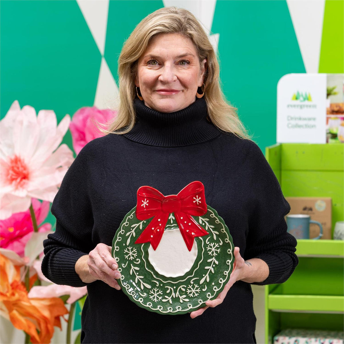 Heartfelt Cheer Ceramic Wreath Plate