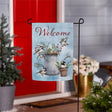 snowbirds chickadee watering can suede garden flag, outdoor safe, for farmhouse christmas home decor from Magnolias Home Decor