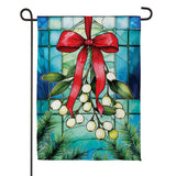 Stained Glass Mistletoe Suede Garden Flag view 6 from Magnolias Home Decor